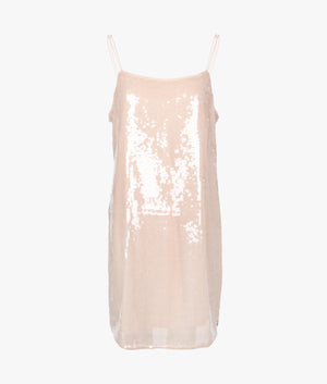 Sequins dress in frosted almond