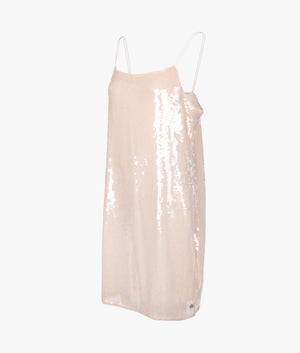 Sequins dress in frosted almond
