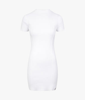 Seaming sweater dress in bright white