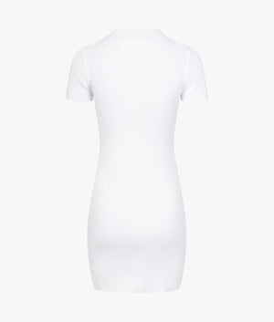 Seaming sweater dress in bright white