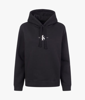 Mono logo regular hoodie in black