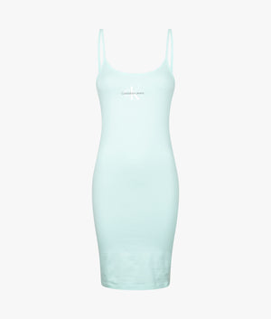 Calvin Klein Jeans | Monologo strappy dress in blue tint | EQVVS Womens Calvin Klein Jeans | Monologo strappy dress in blue tint | EQVVS Womens