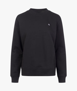 CK embroidered badge crewneck in black