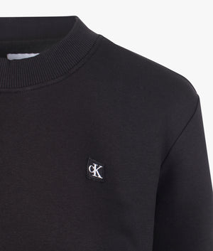 CK embroidered badge crewneck in black