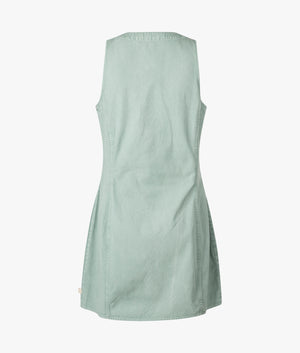 Washed utility sleeveless dress in slate grey