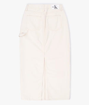 Maxi cargo skirt in light denim