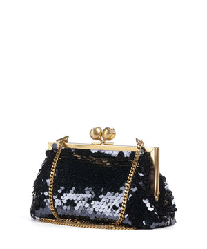 Sequinz sequin clutch in navy