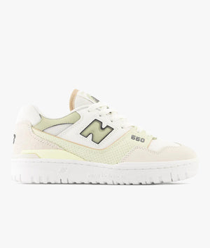 550 trainer in sea salt & fatigue green