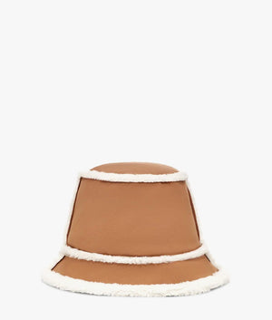 Bonded fleece bucket hat in chestnut