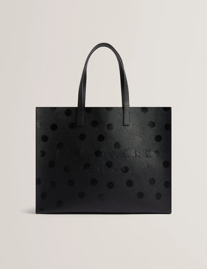 Dotee polka dot extra large shopper in black