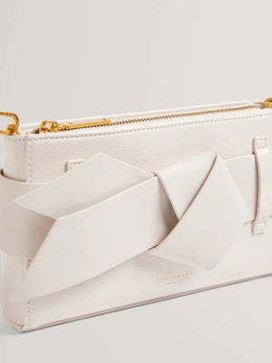 Jimmah bow clutch in ivory