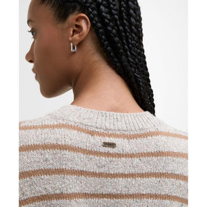 Claydon knitted jumper in oatmeal stripe