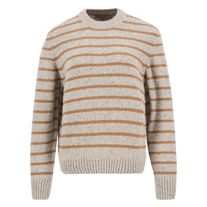 Claydon knitted jumper in oatmeal stripe