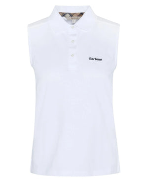 Bowford sleeveless polo top in white