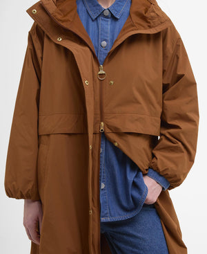 Naboo showerproof coat in rust brown