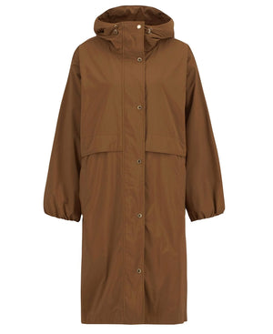 Naboo showerproof coat in rust brown