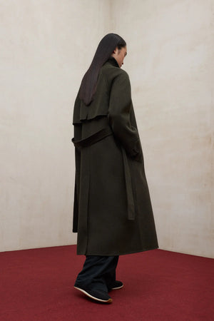 Lora wool coat in vintage green