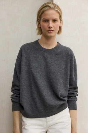 Cosmos crew neck jumper in grey melange