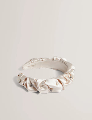 Mellsi rhinestone detail headband in cream