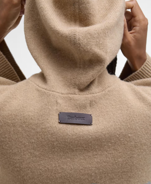 Evette knitted hoodie in military brown