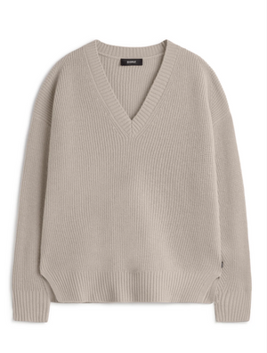 Azalea v neck jumper in oat melange