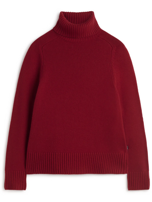 Caqui roll neck knit in crimson red