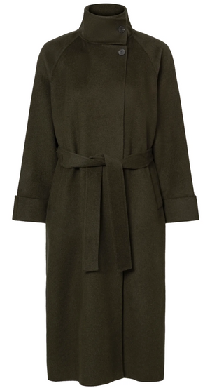 Lora wool coat in vintage green