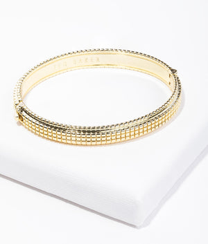 Cherlie matrix hinged bangle in gold
