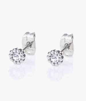 Perella crystal nano stud earrings in silver