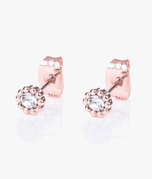 Perella crystal nano stud earrings in rose gold