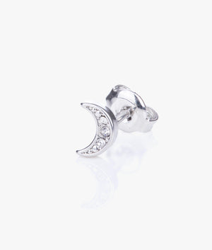 Melodyi pave nano moon earrings in silver
