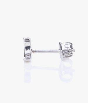 Melodyi pave nano moon earrings in silver
