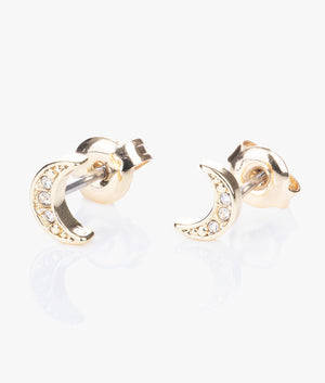 Melodyi pave nano moon earrings in gold