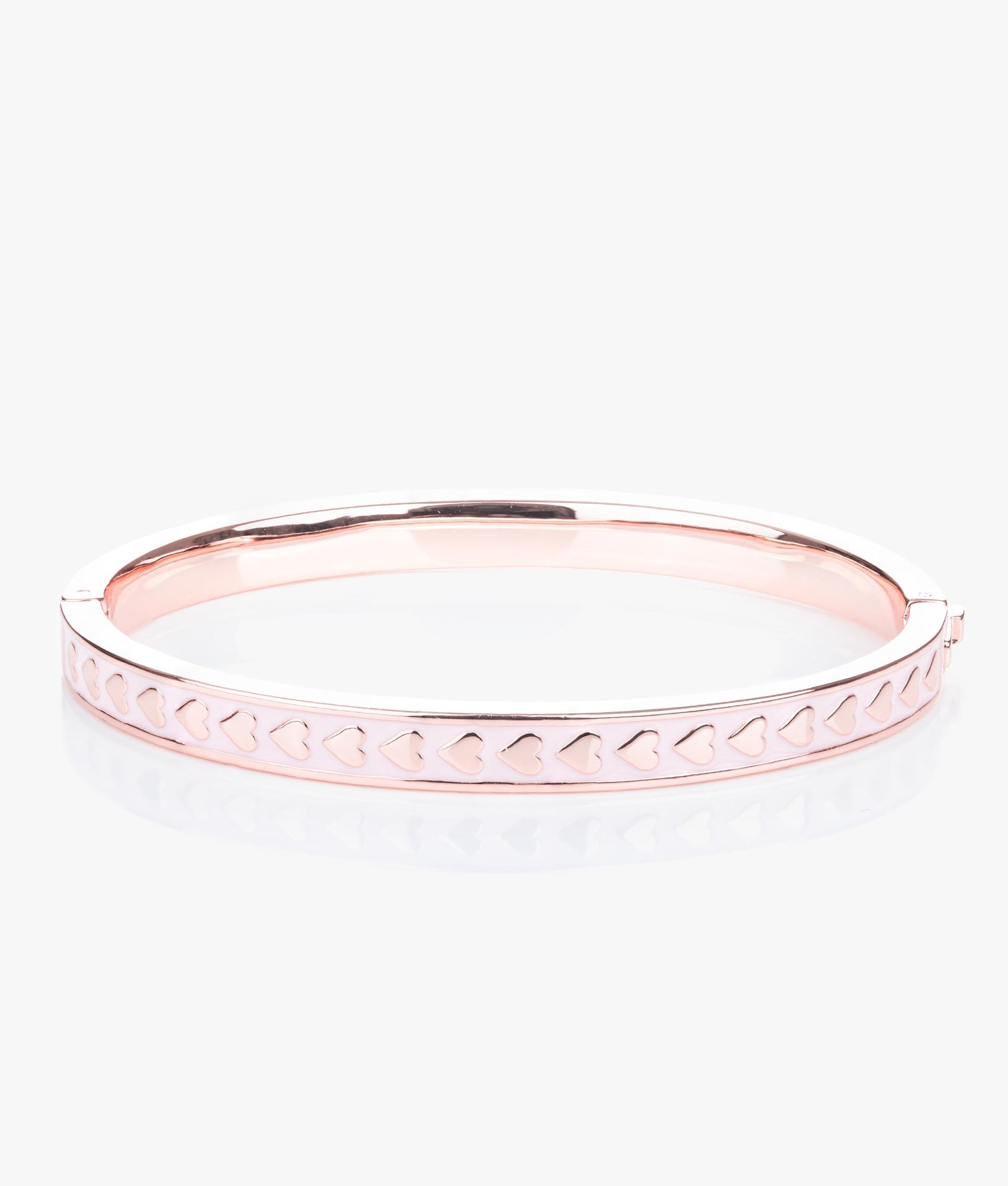 Ted Baker Jewellery Elliee enamel heart bangle in rose gold and