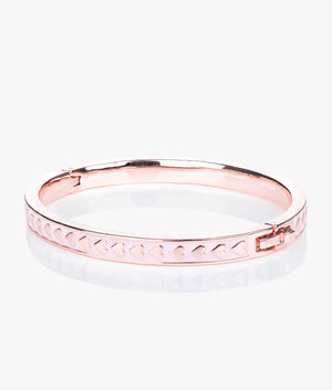Elliee enamel heart bangle in rose gold and pink
