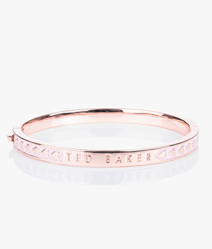 Ted Baker Jewellery Elliee enamel heart bangle in rose gold and