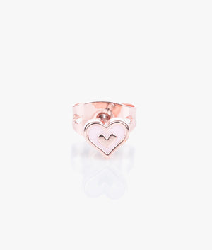 Elliot nano enamel heart earrings in rose gold and pink