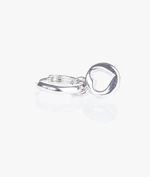 Lettys love button huggie earrings in silver
