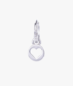 Lettys love button huggie earrings in silver