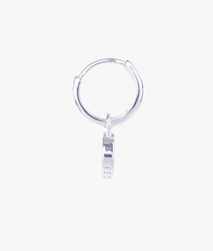 Lettys love button huggie earrings in silver