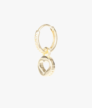 Lettys love button huggie earrings in gold