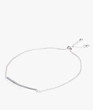 Breena baker bar drawstring bracelet in silver