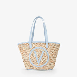 Samuela shopper in natural and azurro