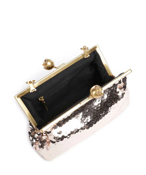 Sequinz sequin clutch in rose gold