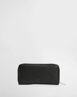 Birch leather purse in black