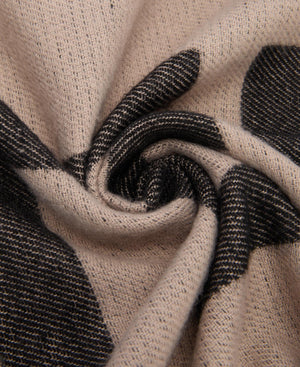 Milla logo scarf in oat and black