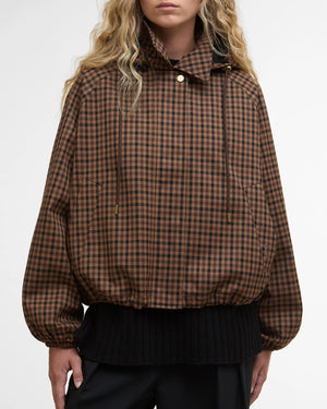 Audrey showerproof jacket in vicuna gingham check