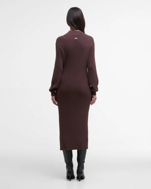 Kaia knitted midi dress in chocolate
