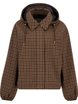 Audrey showerproof jacket in vicuna gingham check