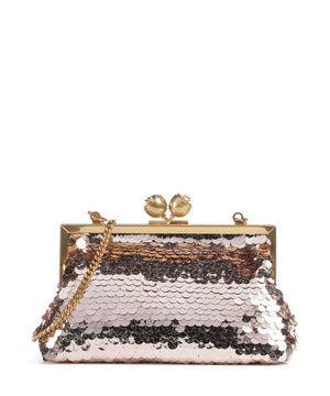 Sequinz sequin clutch in rose gold